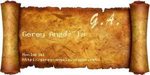 Gerey Angéla névjegykártya